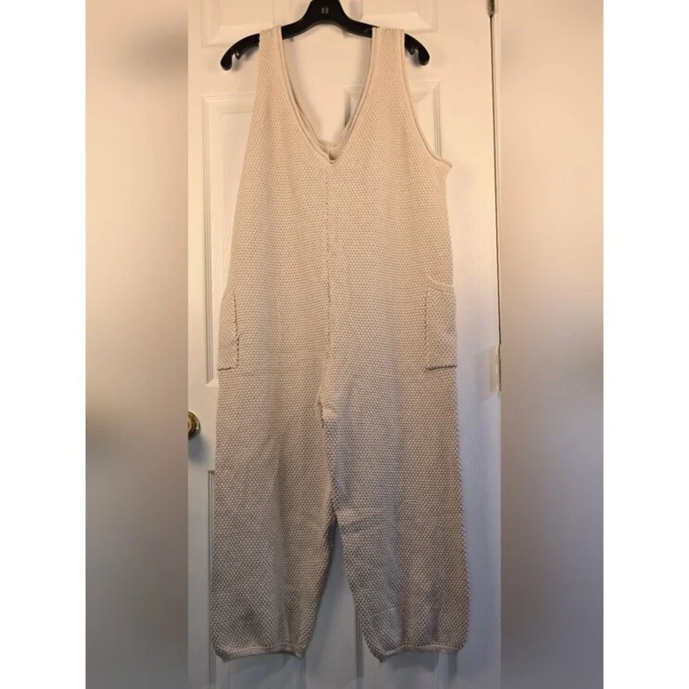 Cozy Chunky Knit Pocket Jumpsuit in‎ Light Taupe Softgirl Hobo Boho